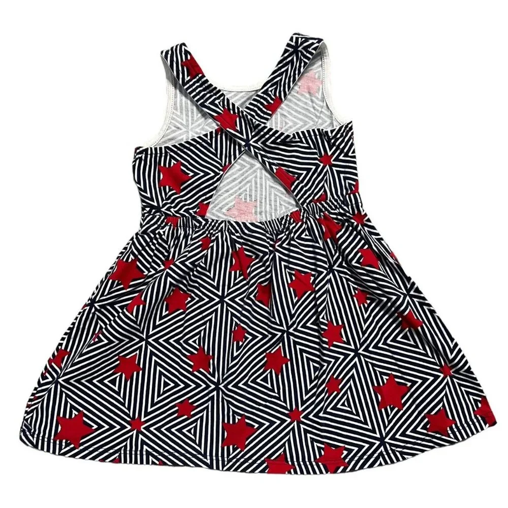 Gymboree 2T Stars & Stripes Patriotic Cross Back Dress